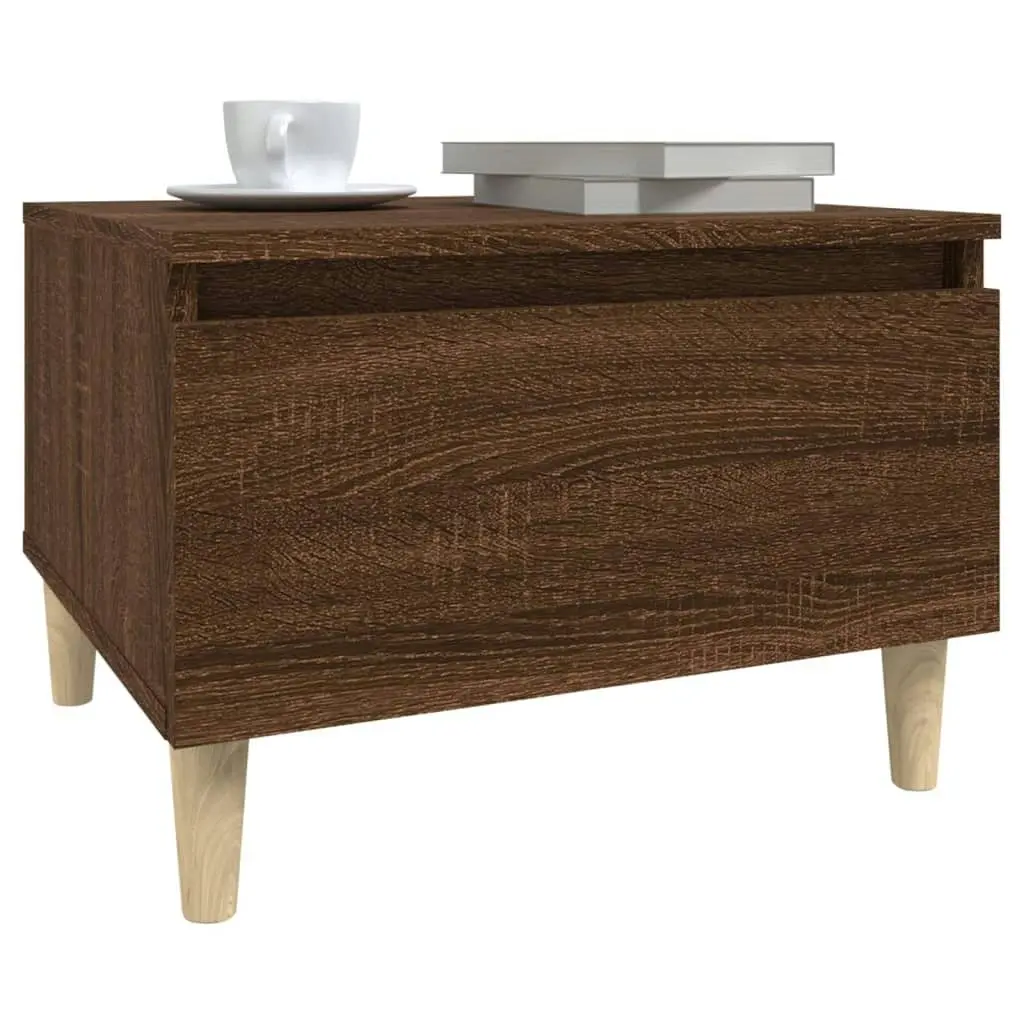 Side Table Brown Oak 50x46x35 cm Engineered Wood 819514