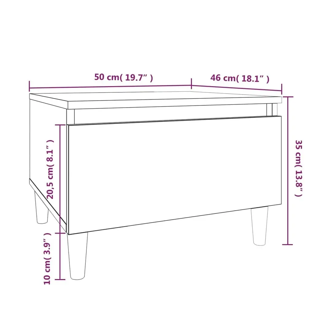 Side Table Brown Oak 50x46x35 cm Engineered Wood 819514