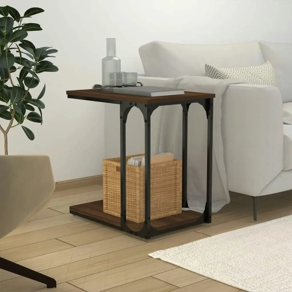 Side Table Brown Oak 50x35x52 cm Engineered Wood 825816