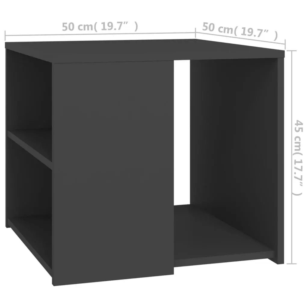 Side Table Grey 50x50x45 cm Engineered Wood 806384