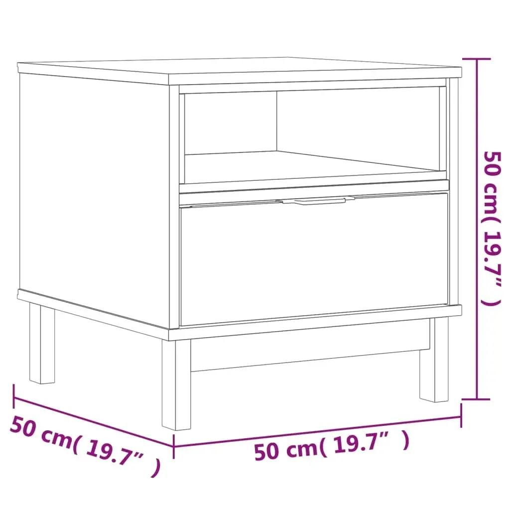 Side Table FLAM 50x50x50 cm Solid Wood Pine 357823