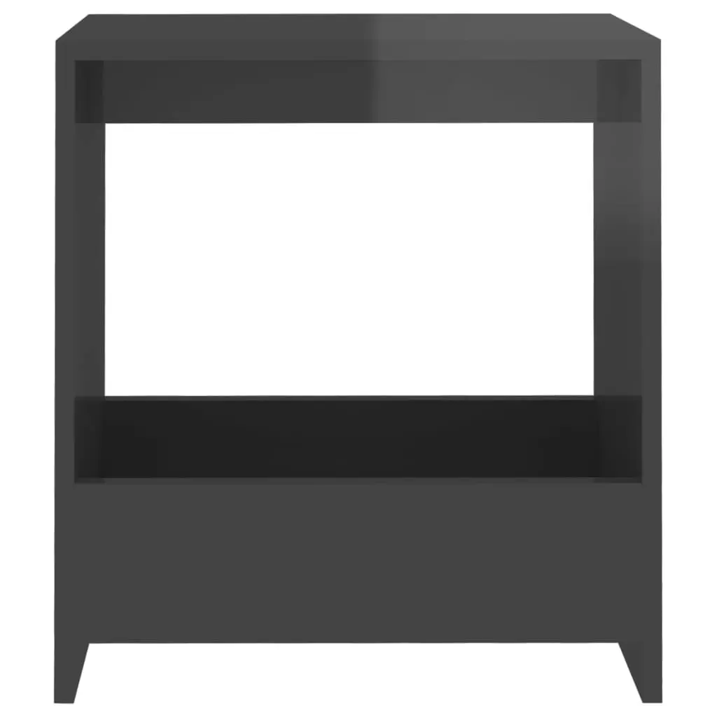 Side Table High Gloss Grey 50x26x50 cm Engineered Wood 806695