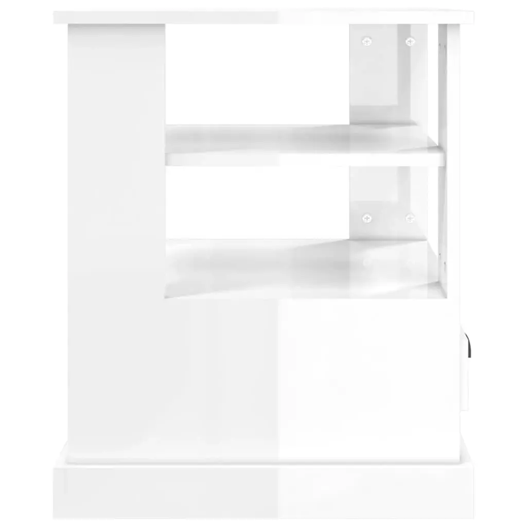 Side Table High Gloss White 50x50x60 cm Engineered Wood 816410