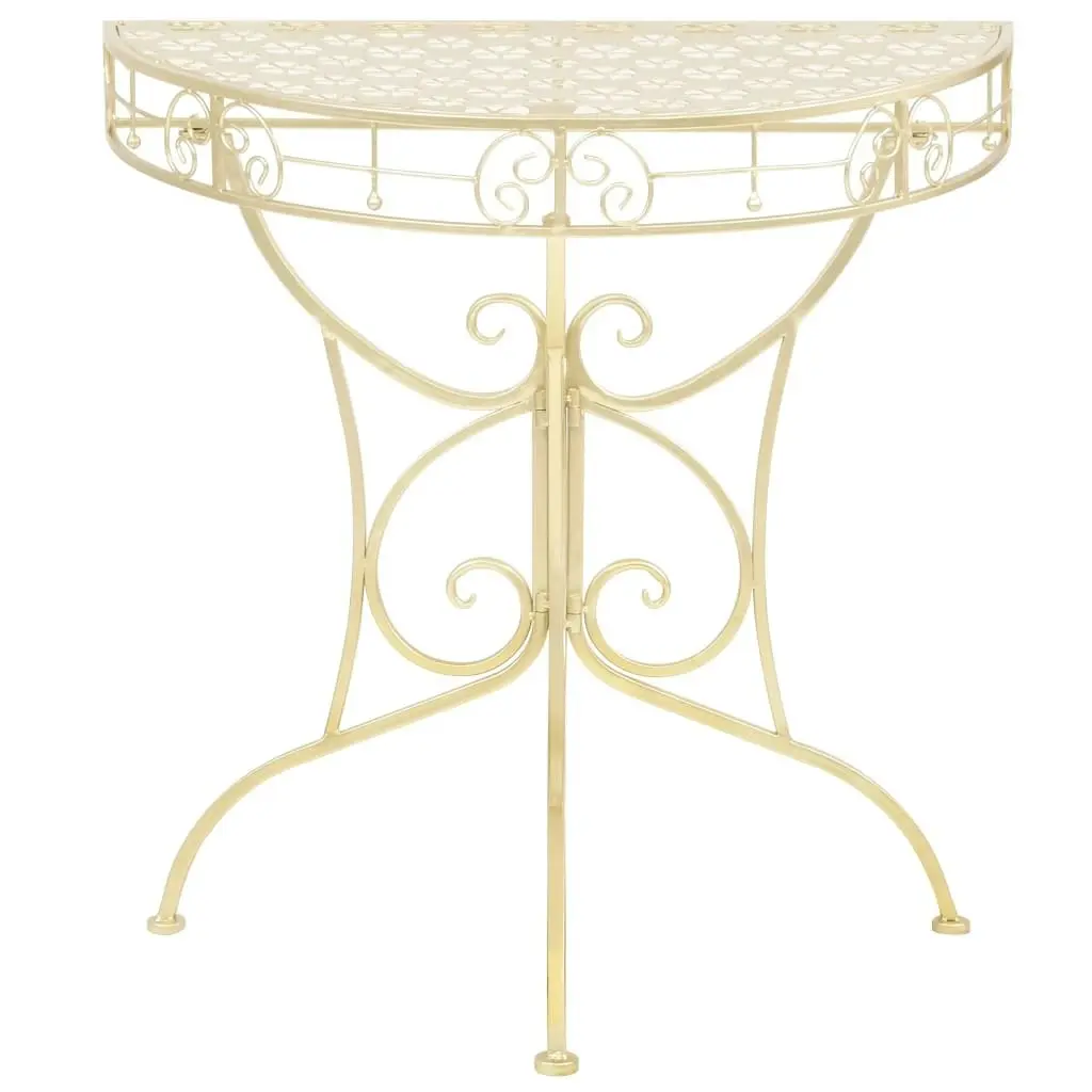 Side Table Vintage Style Half Round Metal 72x36x74 cm Gold 245930