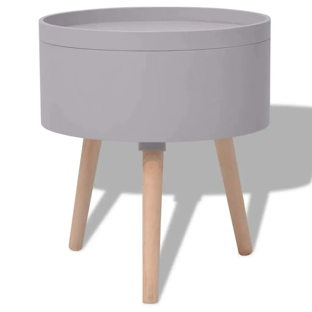 Side Table with Serving Tray Round 39.5x44.5 cm Grey 243404