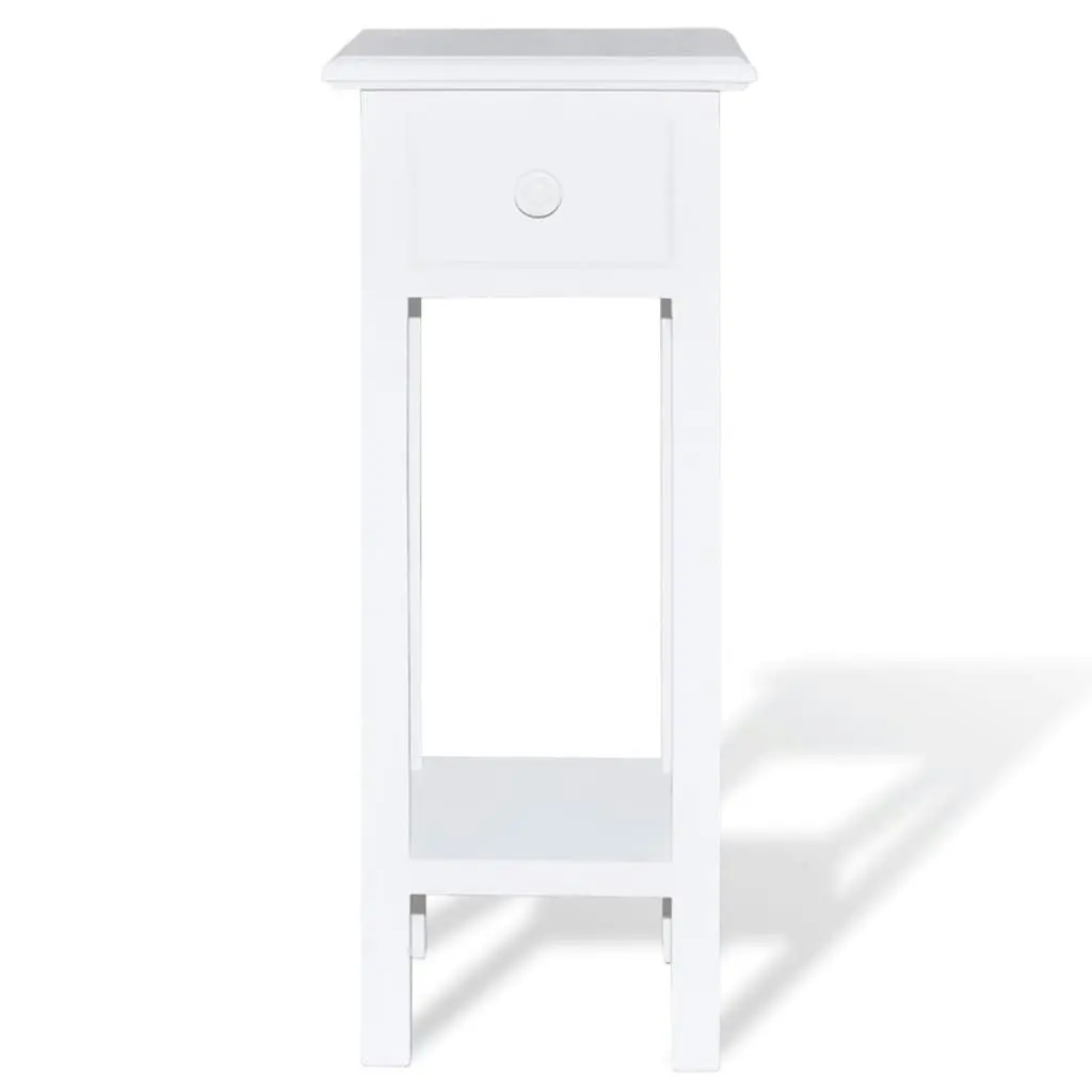 Side Table with Drawer White 241147