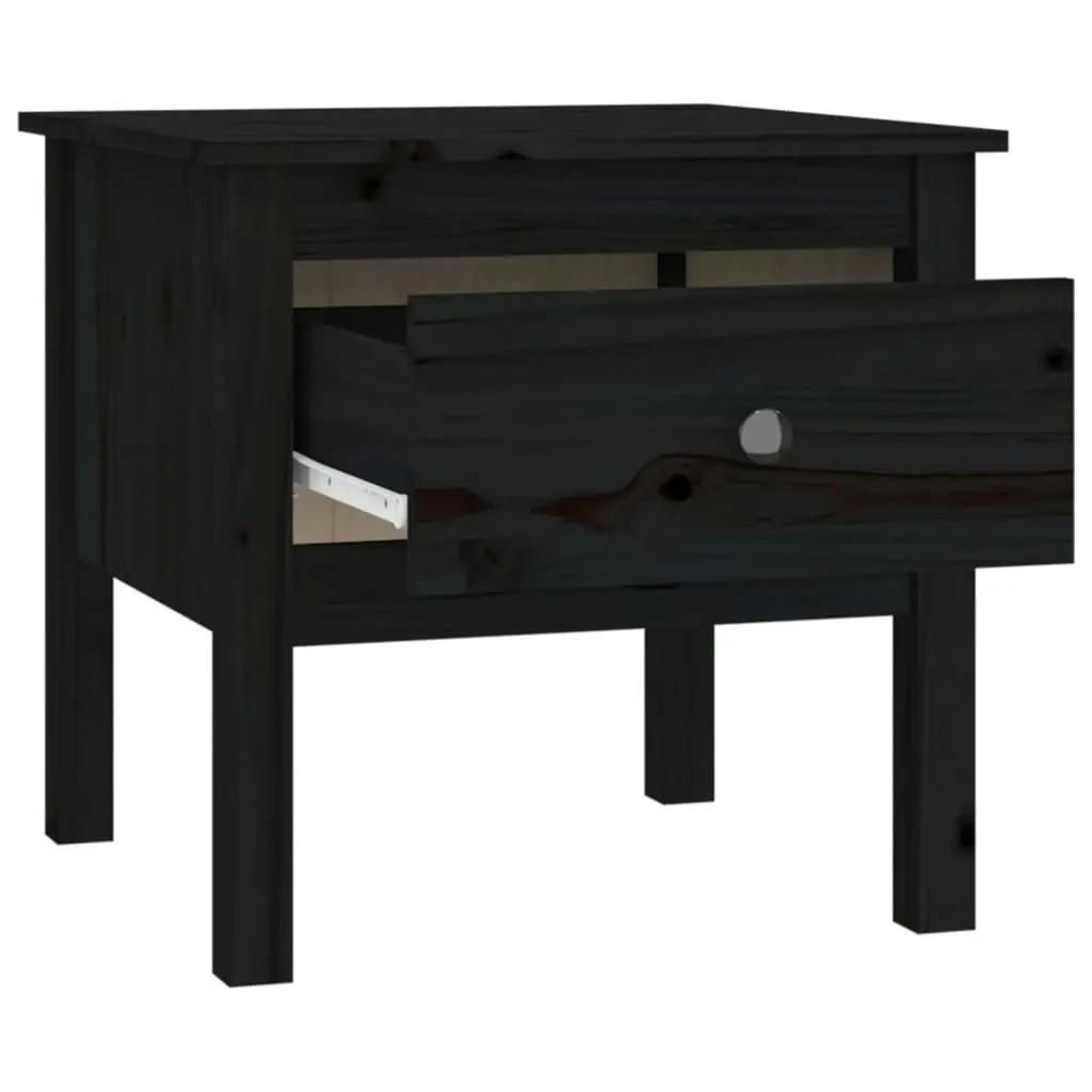 Side Tables 2 pcs Black 50x50x49 cm Solid Wood Pine 813803