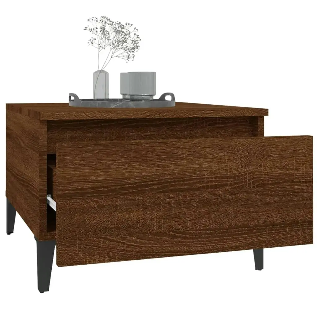 Side Tables 2 pcs Brown Oak 50x46x35 cm Engineered Wood 819531