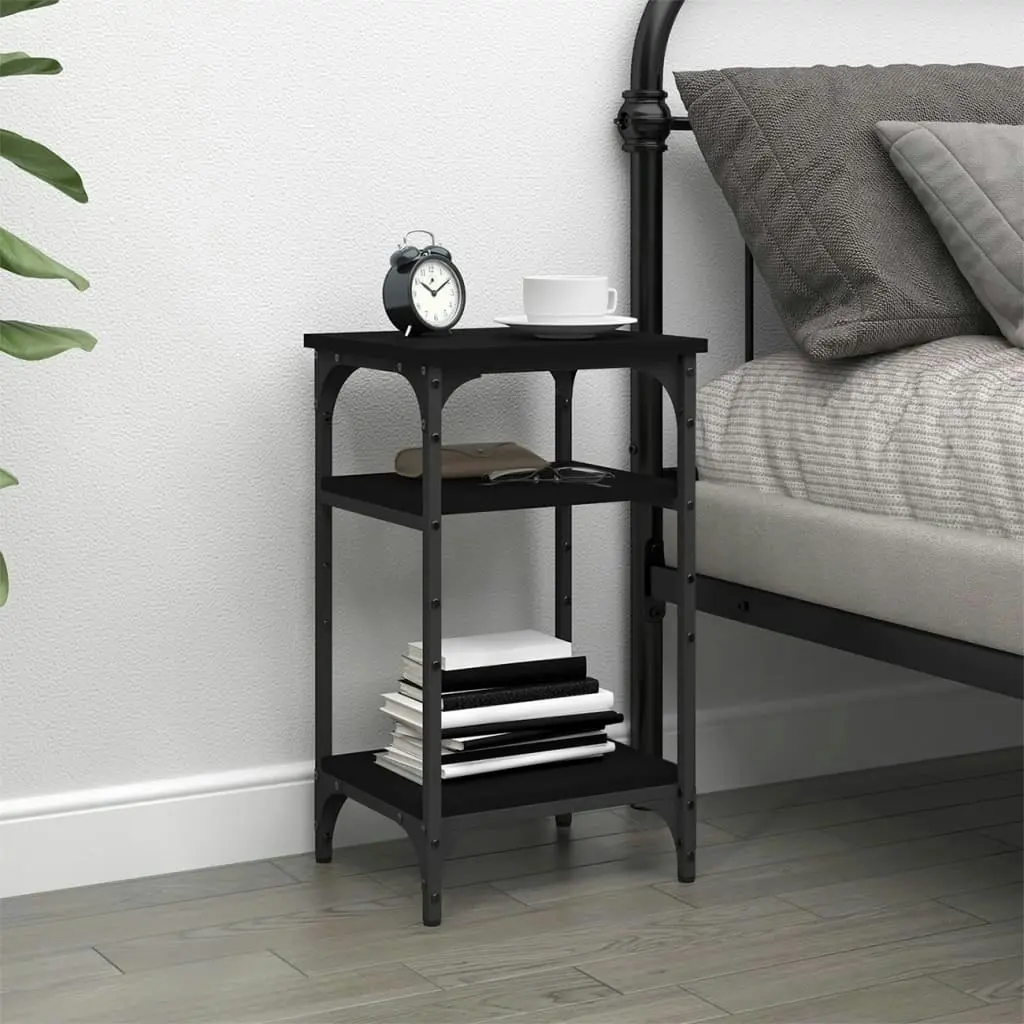 Side Table Black 35x30x60 cm Engineered Wood 825802