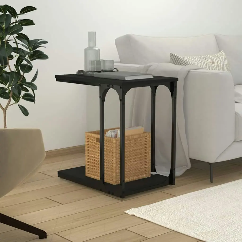 Side Table Black 50x35x52 cm Engineered Wood 825812