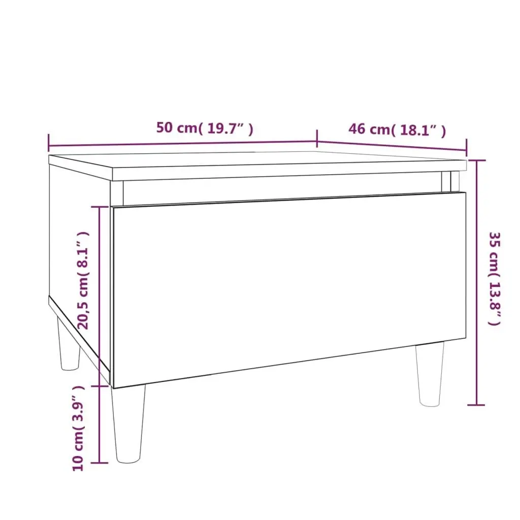 Side Table Black 50x46x35 cm Engineered Wood 819502