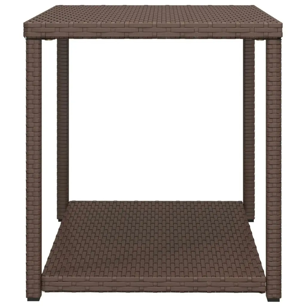 Side Table Brown 55x45x49 cm Poly Rattan 319405