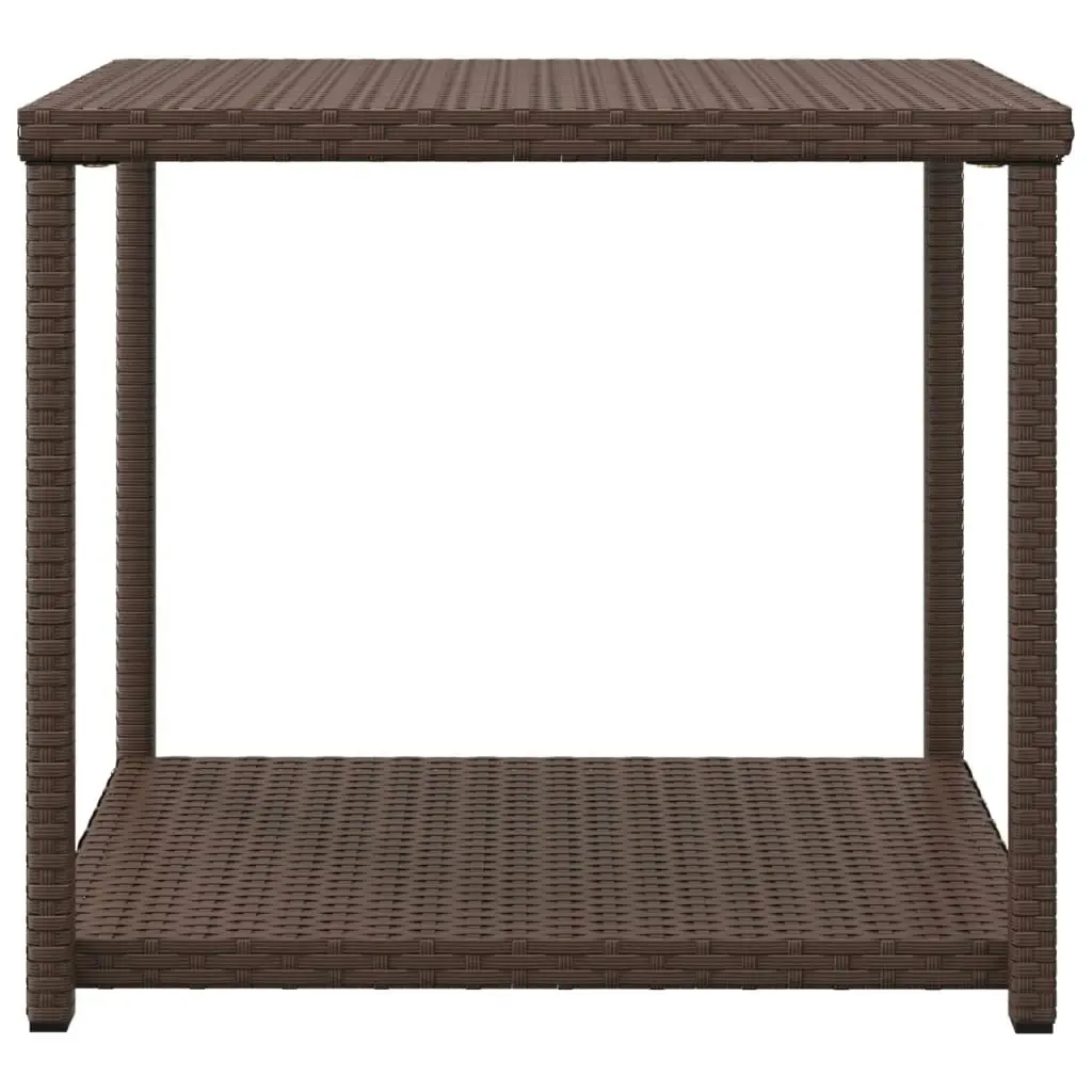 Side Table Brown 55x45x49 cm Poly Rattan 319405