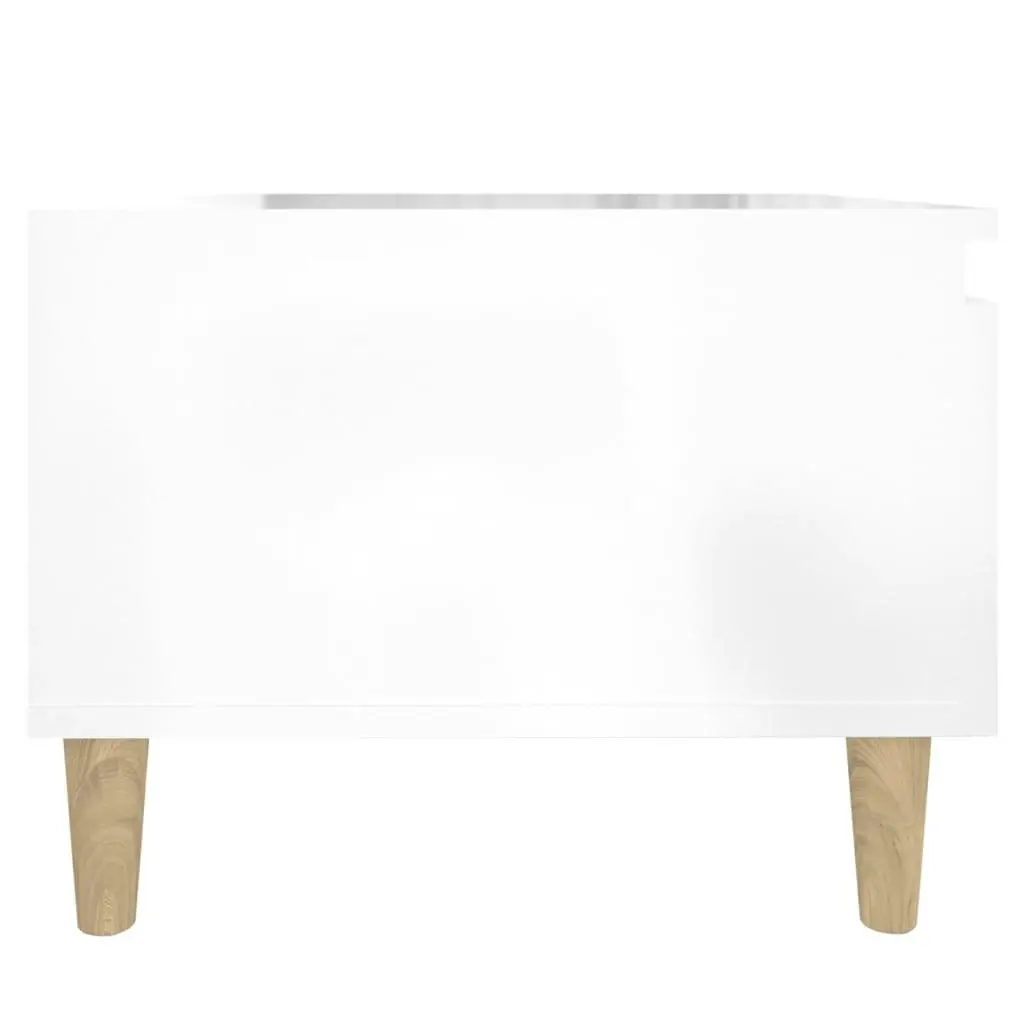 Side Table High Gloss White 50x46x35 cm Engineered Wood 819504