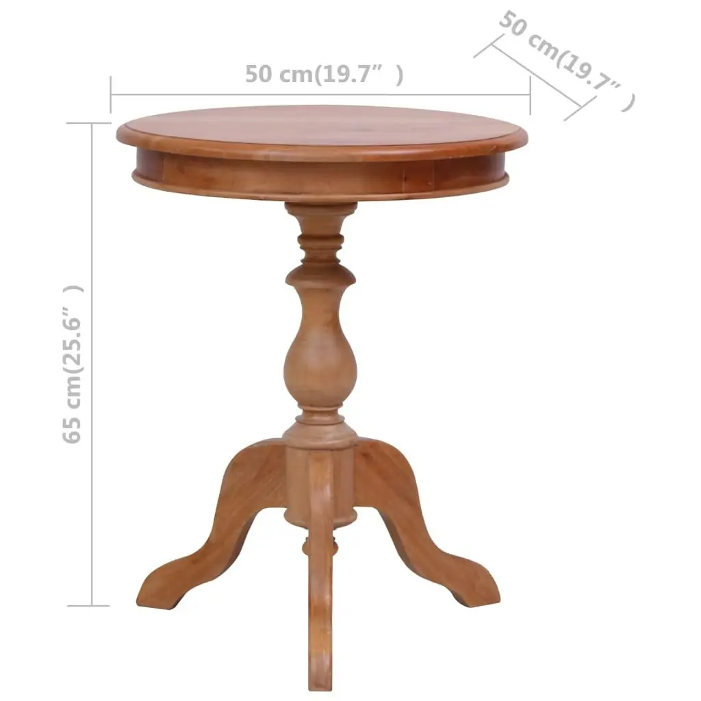 Side Table Natural 50x50x65 cm Solid Mahogany Wood 283846