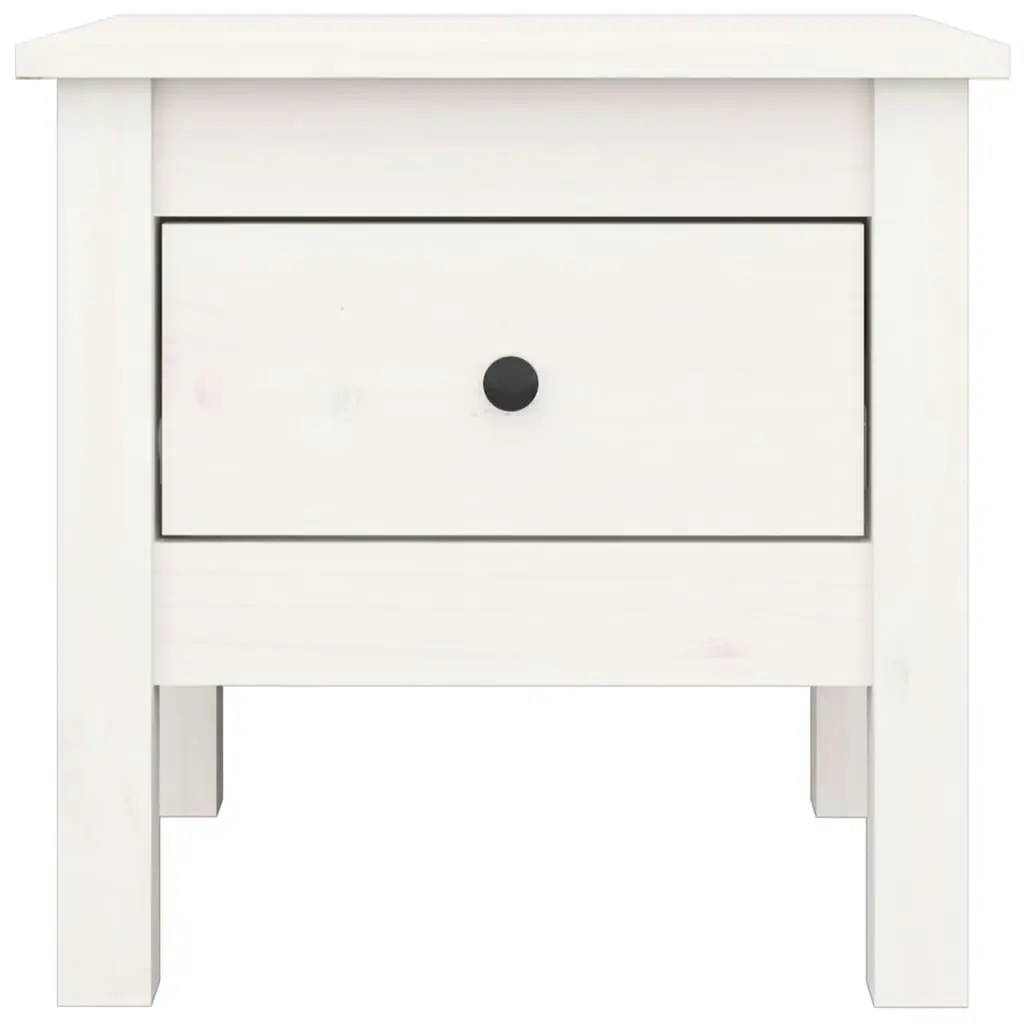 Side Table White 40x40x39 cm Solid Wood Pine 813786