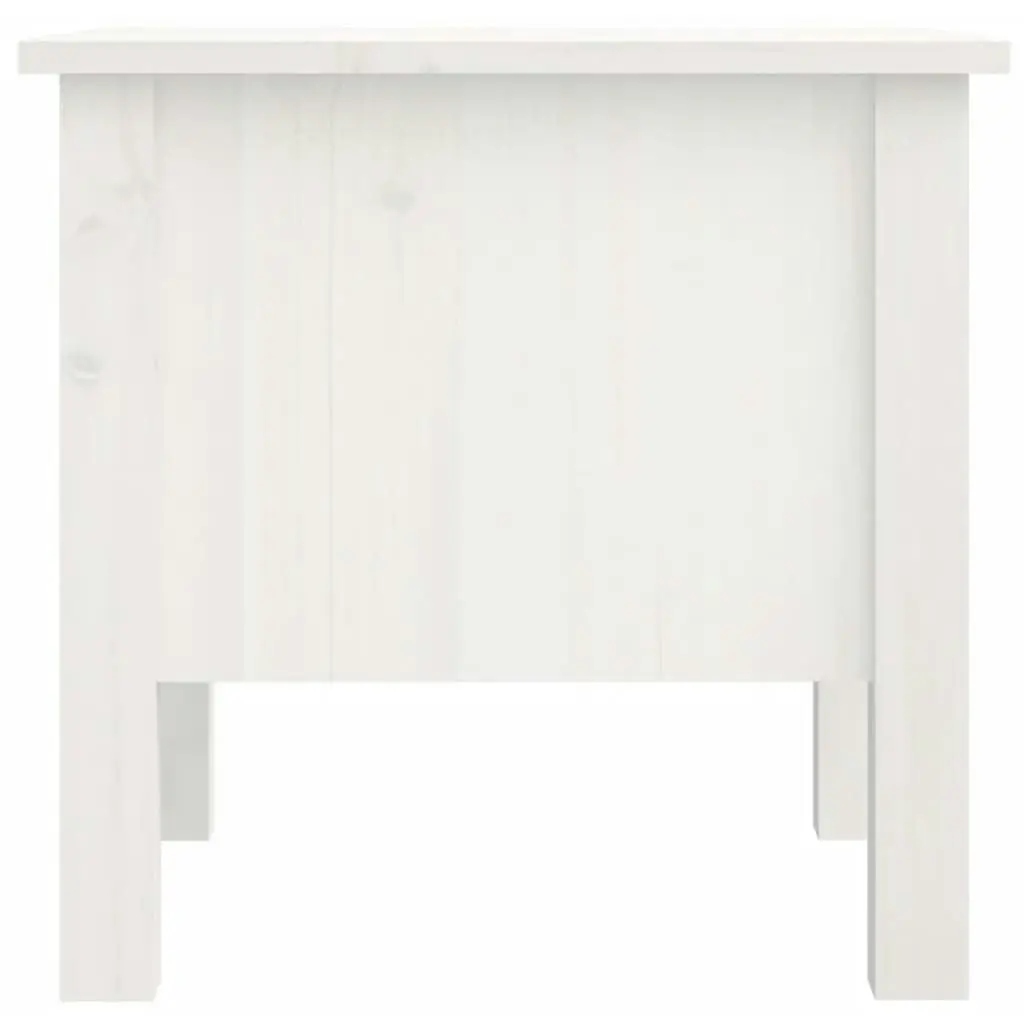 Side Table White 40x40x39 cm Solid Wood Pine 813786