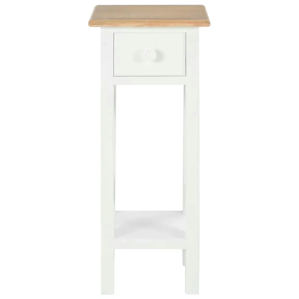 Side Table White 27x27x65.5 cm Wood 280057