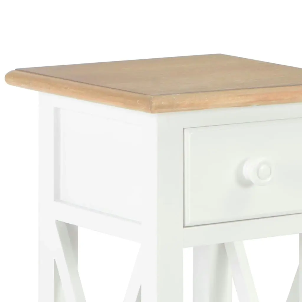 Side Table White 27x27x65.5 cm Wood 280057