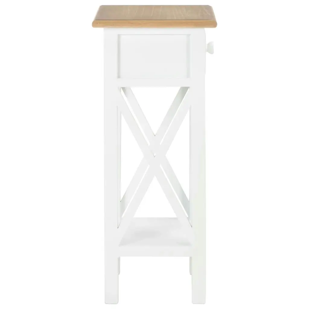 Side Table White 27x27x65.5 cm Wood 280057