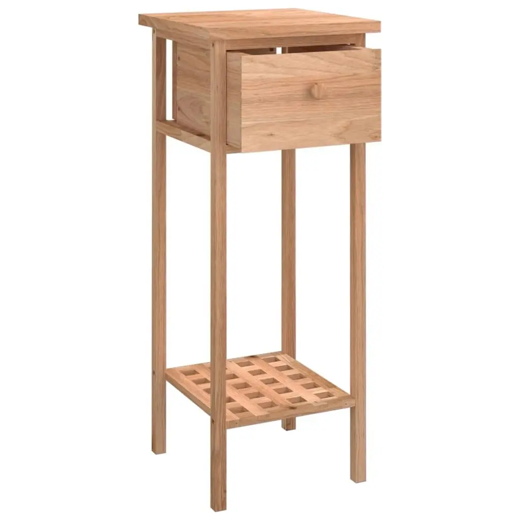 Side Table with Drawer 25x25x60cm Solid Wood Walnut 350343