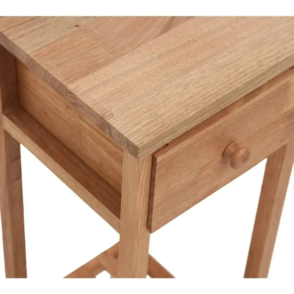 Side Table with Drawer 25x25x60cm Solid Wood Walnut 350343