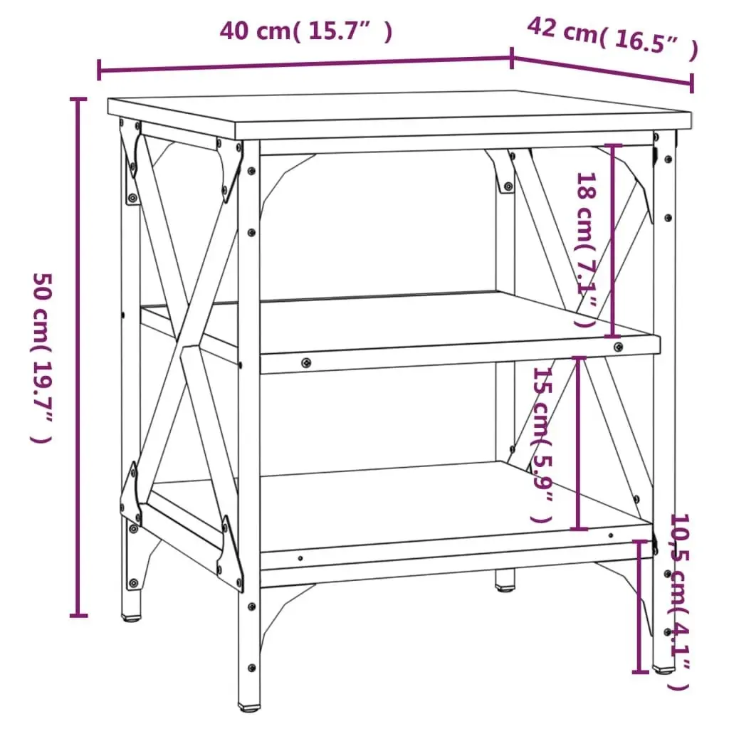 Side Tables 2 pcs Grey Sonoma 40x42x50 cm Engineered Wood 825779