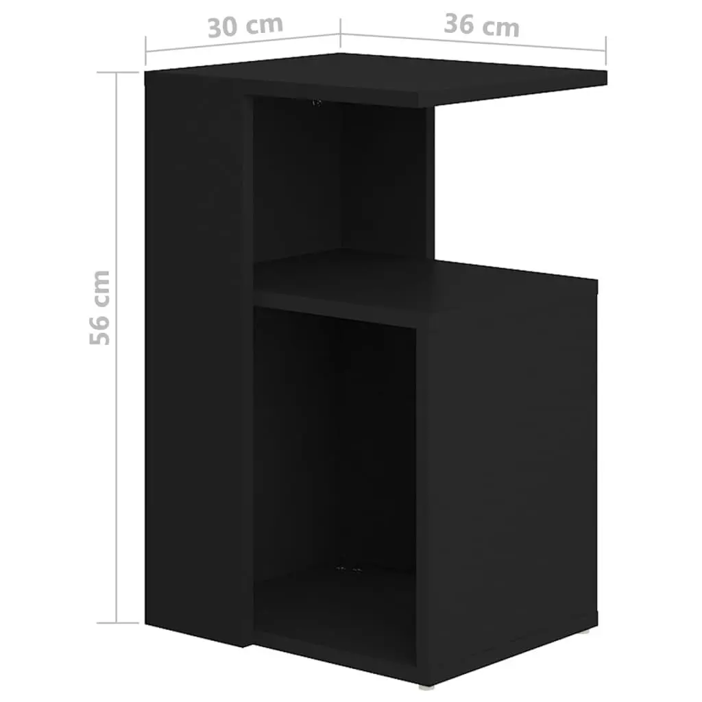 Side Table Black 36x30x56 cm Engineered Wood 802994