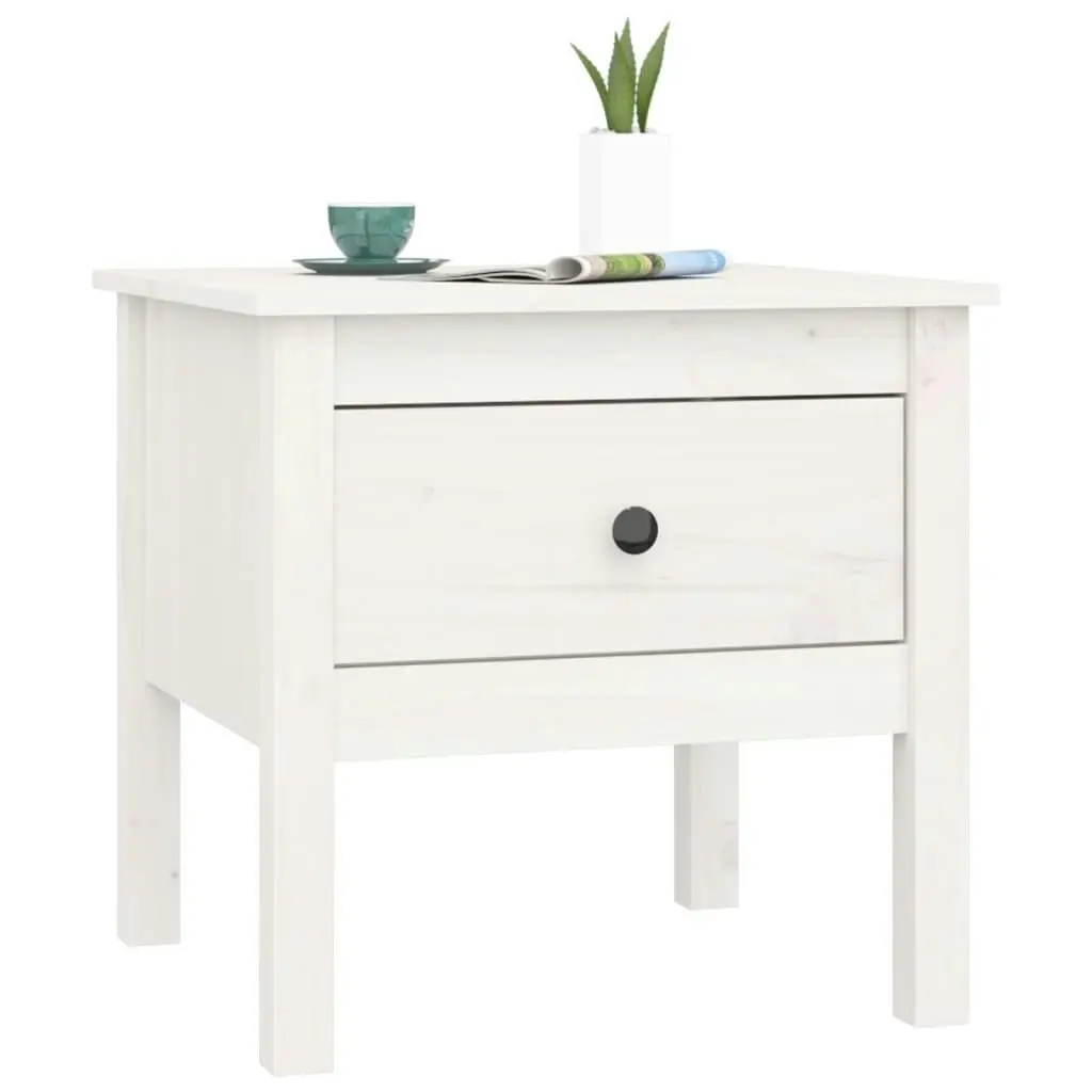 Side Tables 2 pcs White 50x50x49 cm Solid Wood Pine 813797