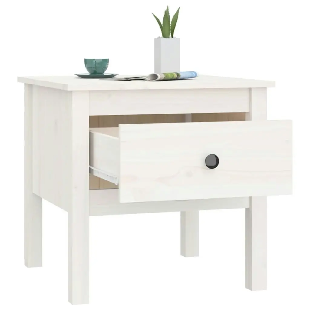 Side Tables 2 pcs White 50x50x49 cm Solid Wood Pine 813797