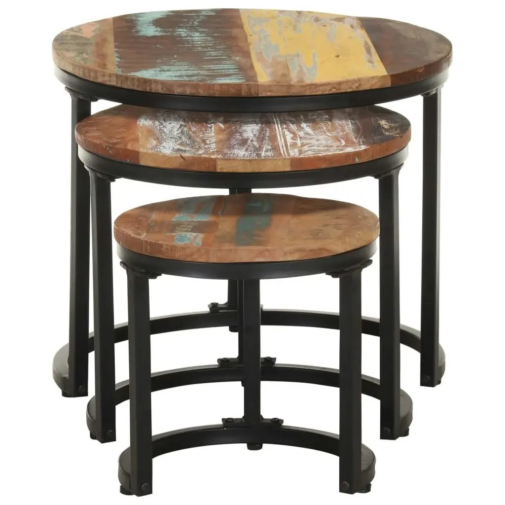 Side Tables 3 pcs Solid Reclaimed Wood 320688