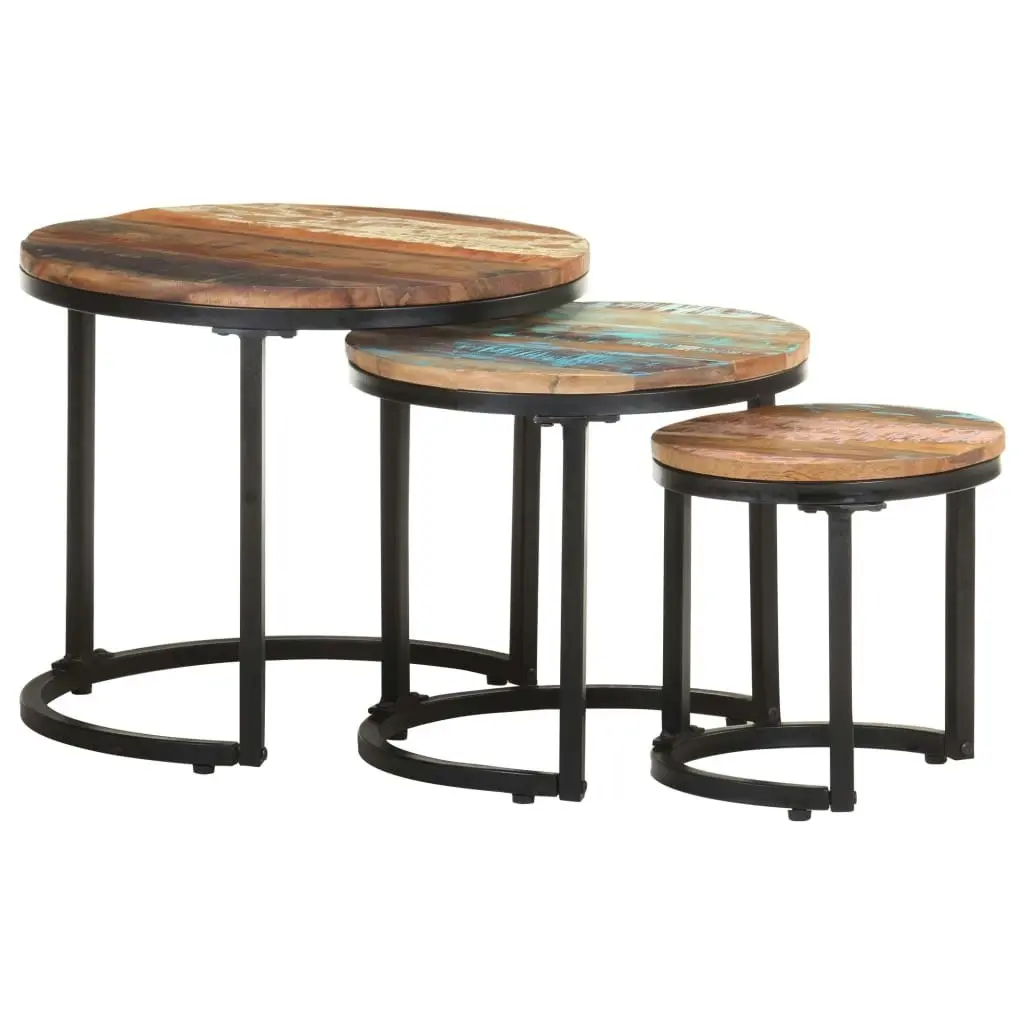 Side Tables 3 pcs Solid Reclaimed Wood 320688