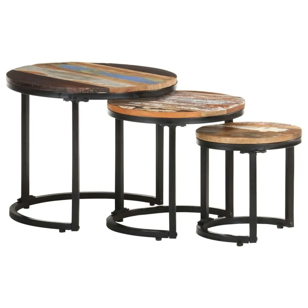 Side Tables 3 pcs Solid Reclaimed Wood 320688