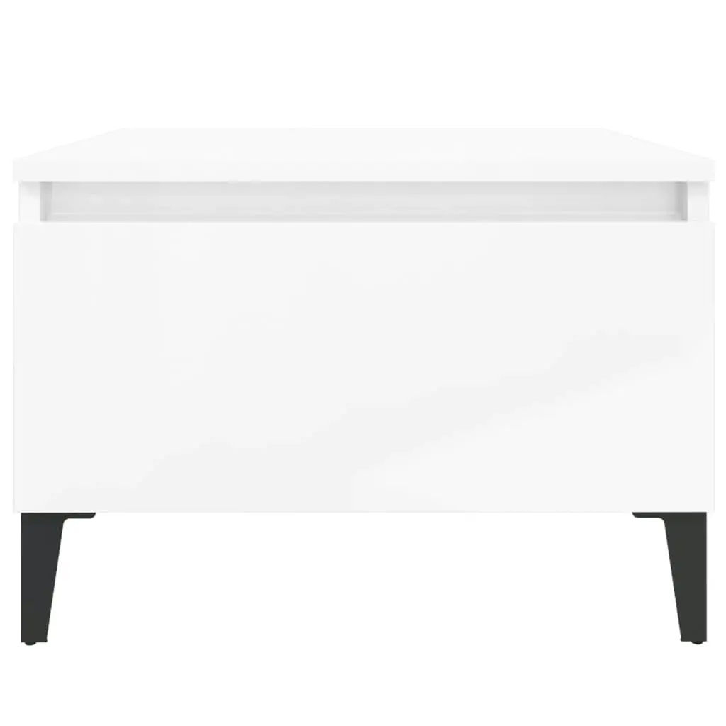 Side Table High Gloss White 50x46x35 cm Engineered Wood 819520