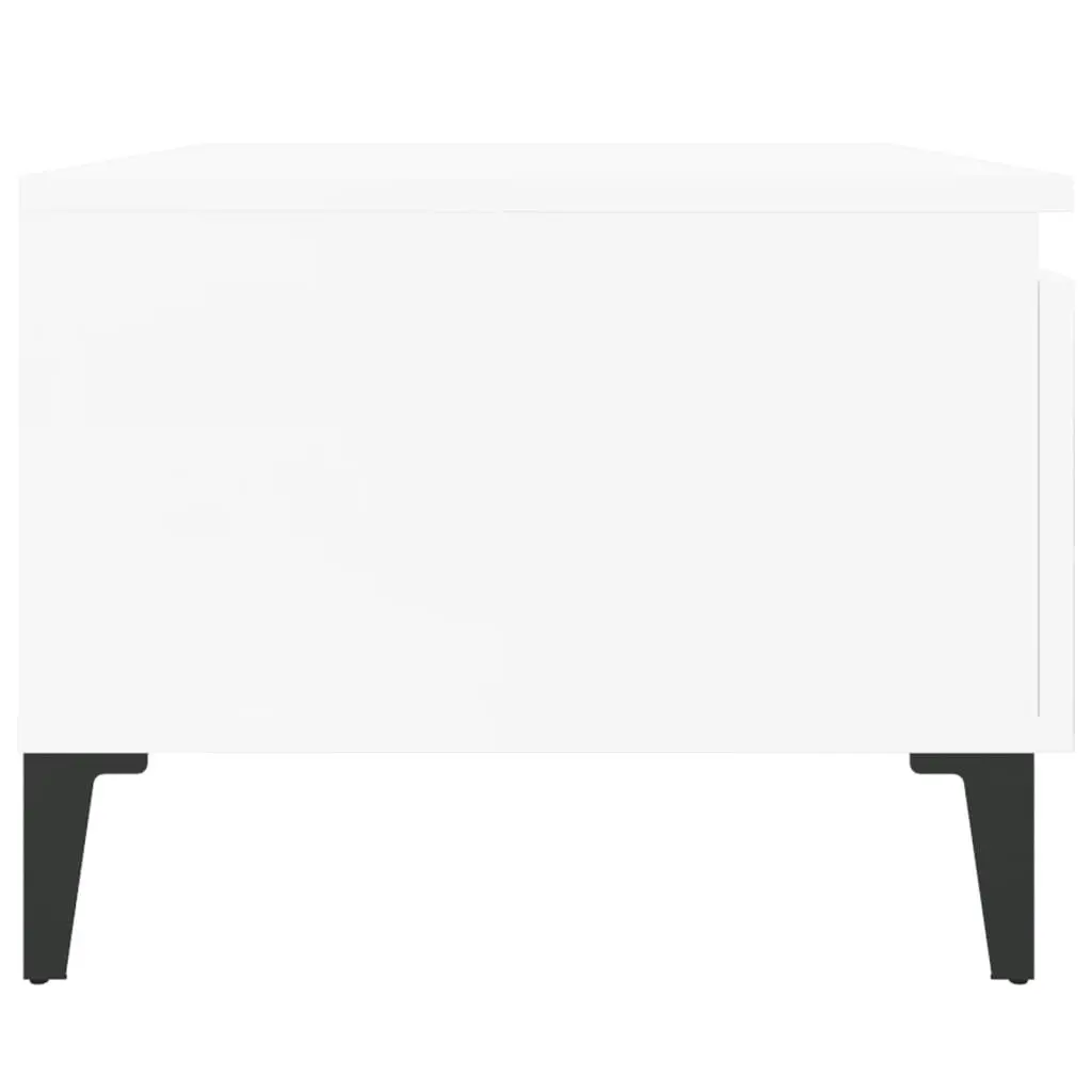 Side Table High Gloss White 50x46x35 cm Engineered Wood 819520