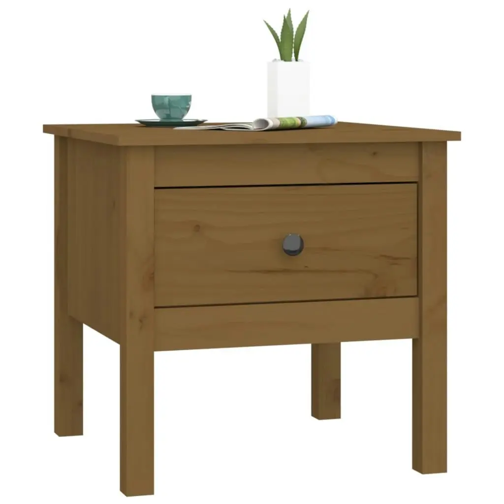 Side Table Honey Brown 50x50x49 cm Solid Wood Pine 813800