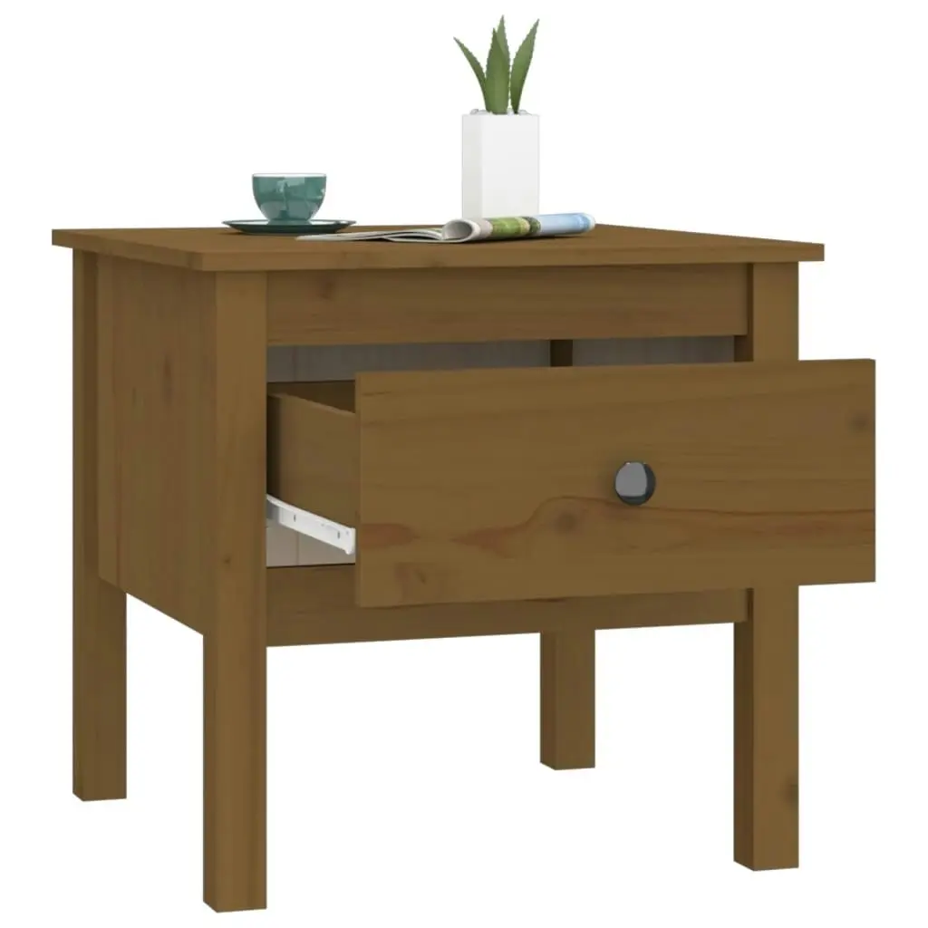 Side Table Honey Brown 50x50x49 cm Solid Wood Pine 813800