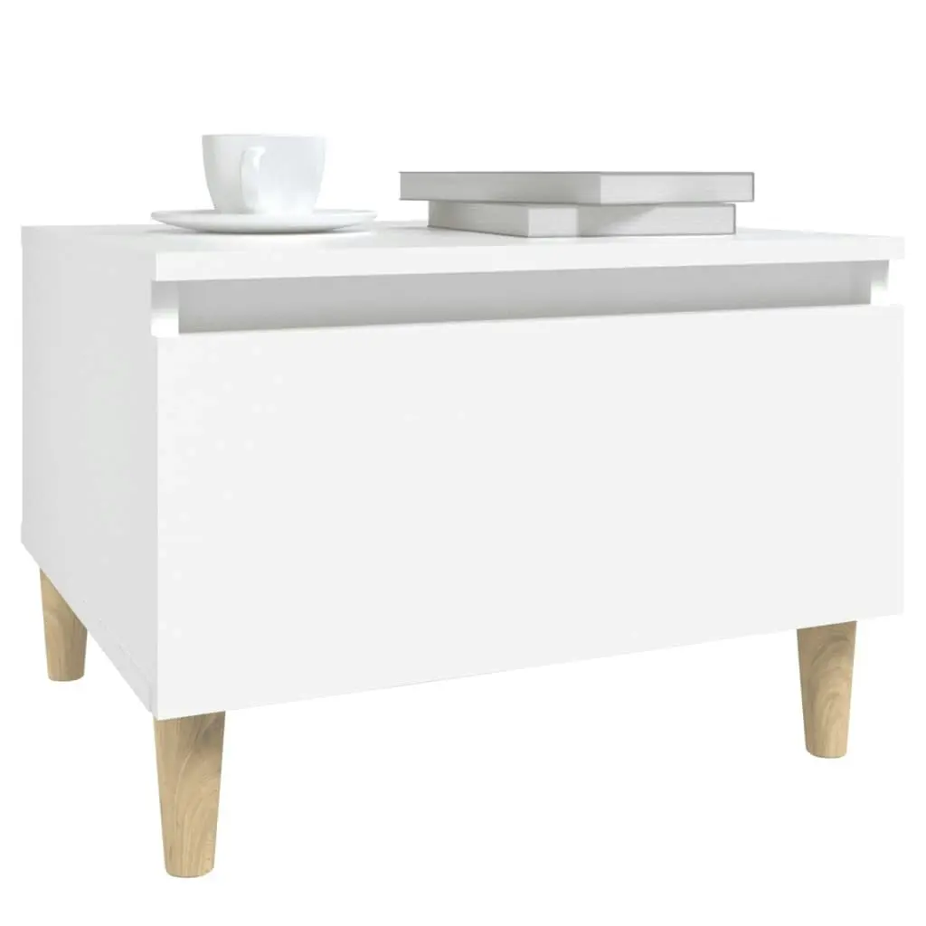 Side Table White 50x46x35 cm Engineered Wood 819500