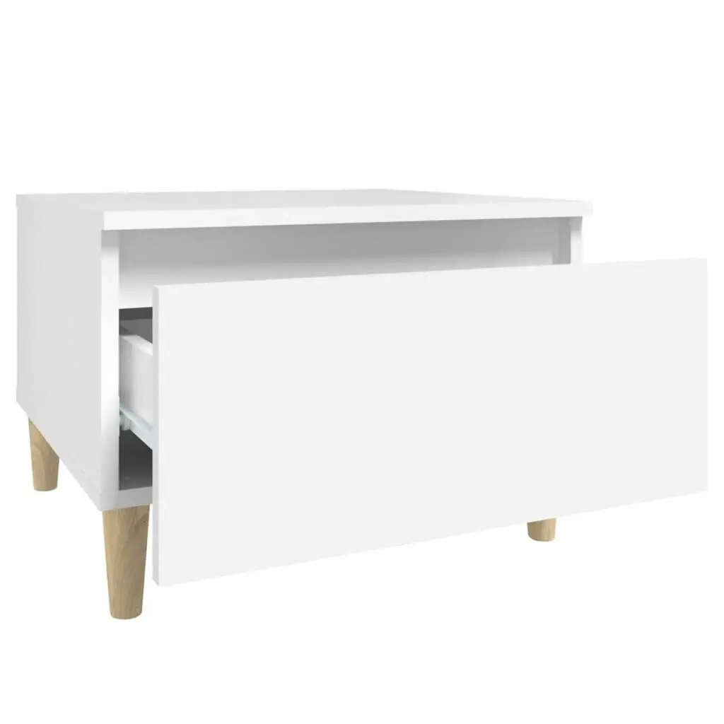 Side Table White 50x46x35 cm Engineered Wood 819500