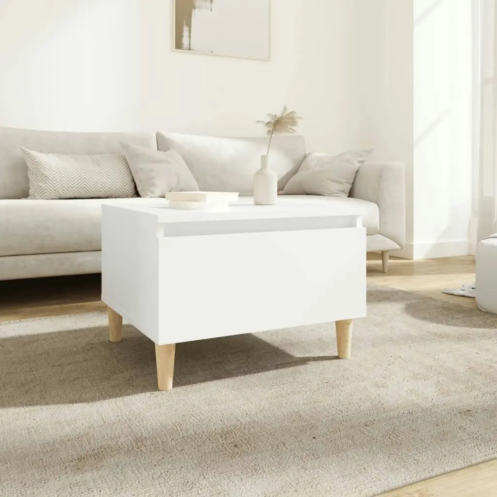 Side Table White 50x46x35 cm Engineered Wood 819500