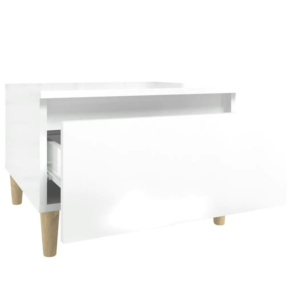 Side Tables 2 pcs High Gloss White 50x46x35 cm Engineered Wood 819505