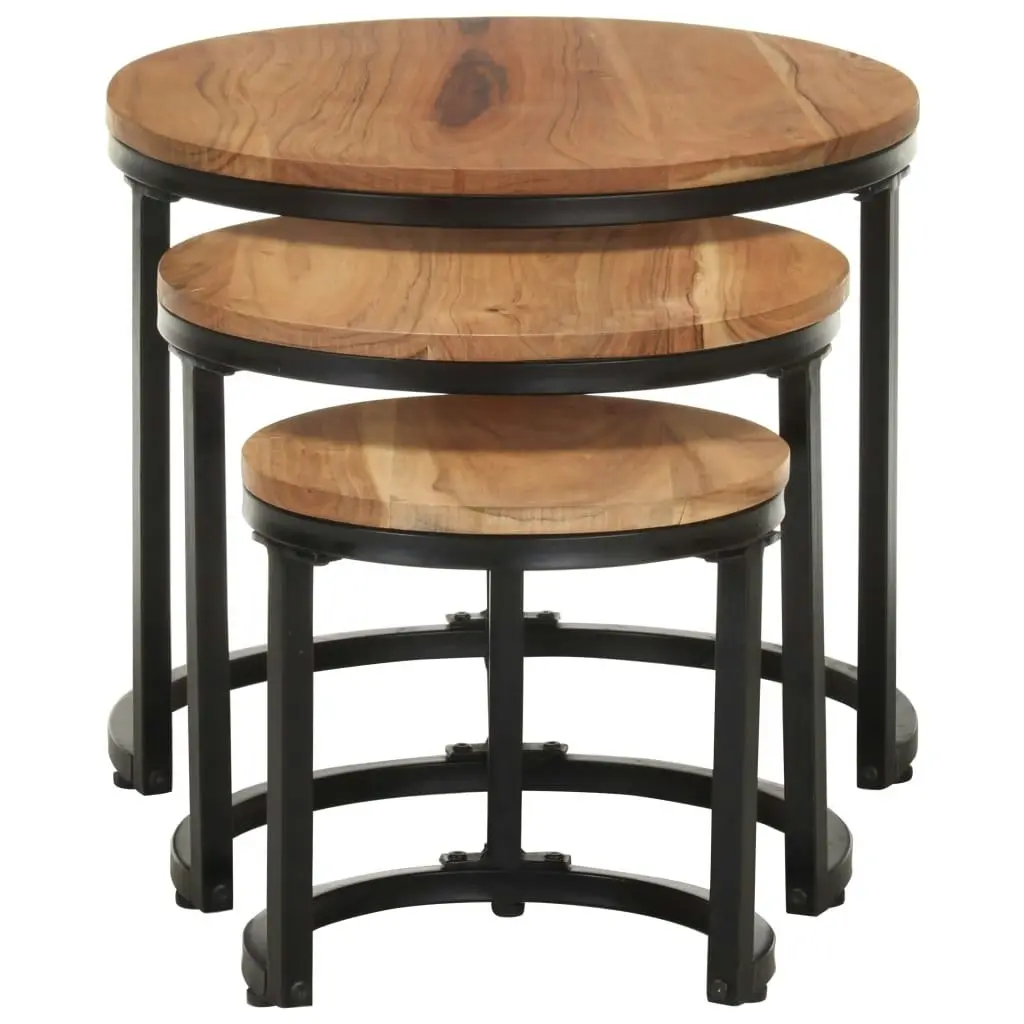 Side Tables 3 pcs Solid Acacia Wood 320687