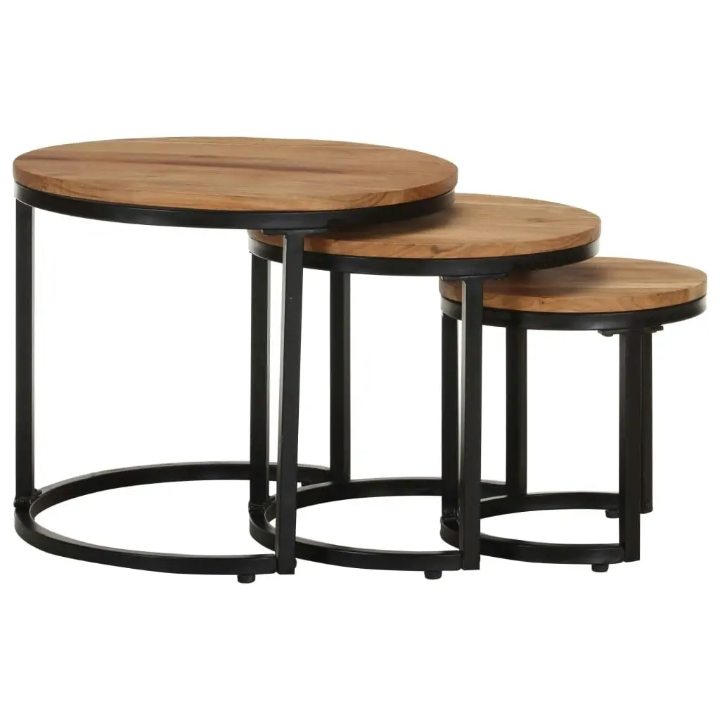 Side Tables 3 pcs Solid Acacia Wood 320687