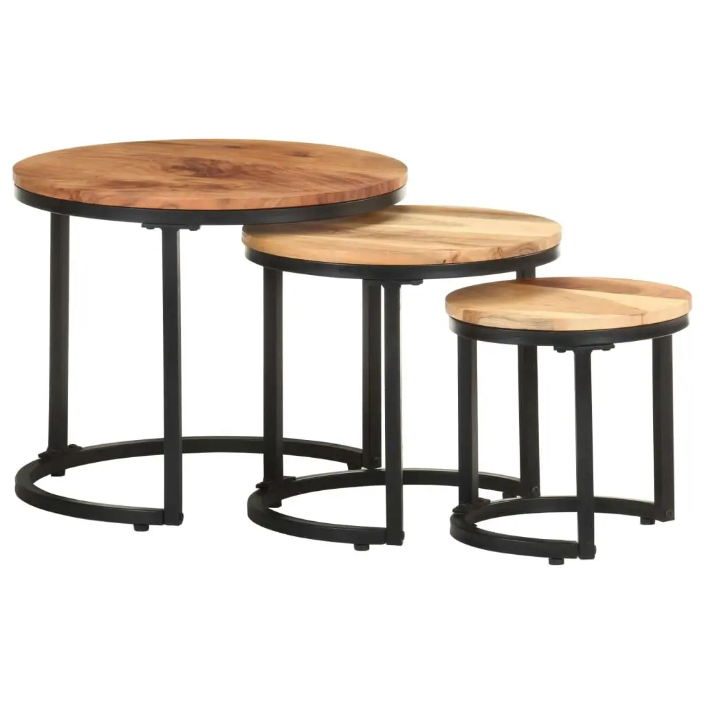 Side Tables 3 pcs Solid Acacia Wood 320687