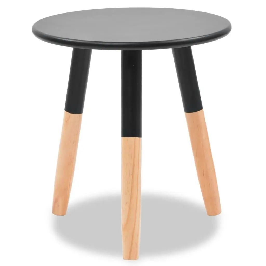 Side Table Set 2 Pieces Solid Pinewood Black 244735