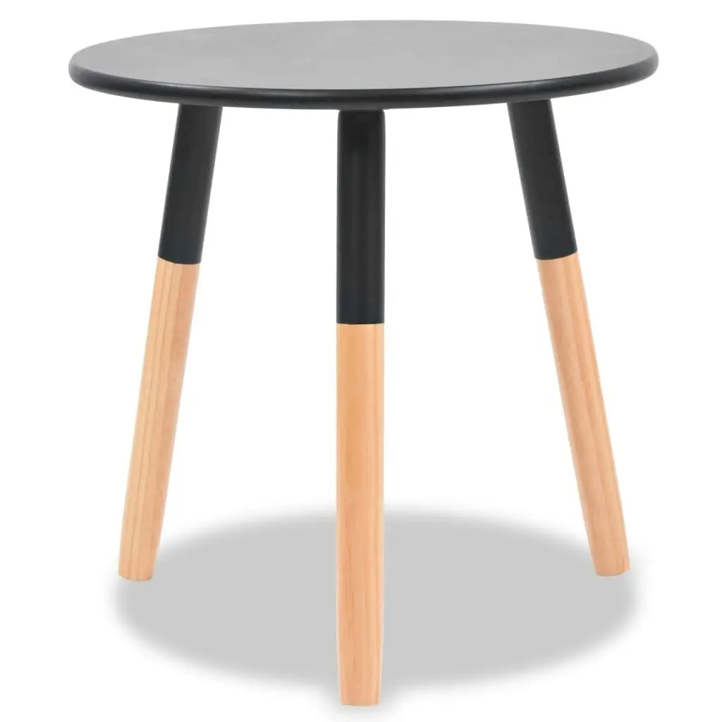 Side Table Set 2 Pieces Solid Pinewood Black 244735