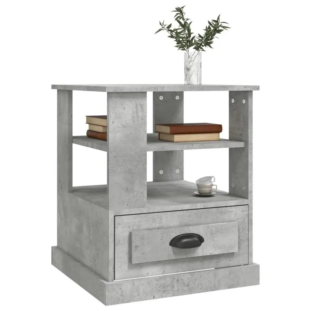 Side Table Concrete Grey 50x50x60 cm Engineered Wood 816412