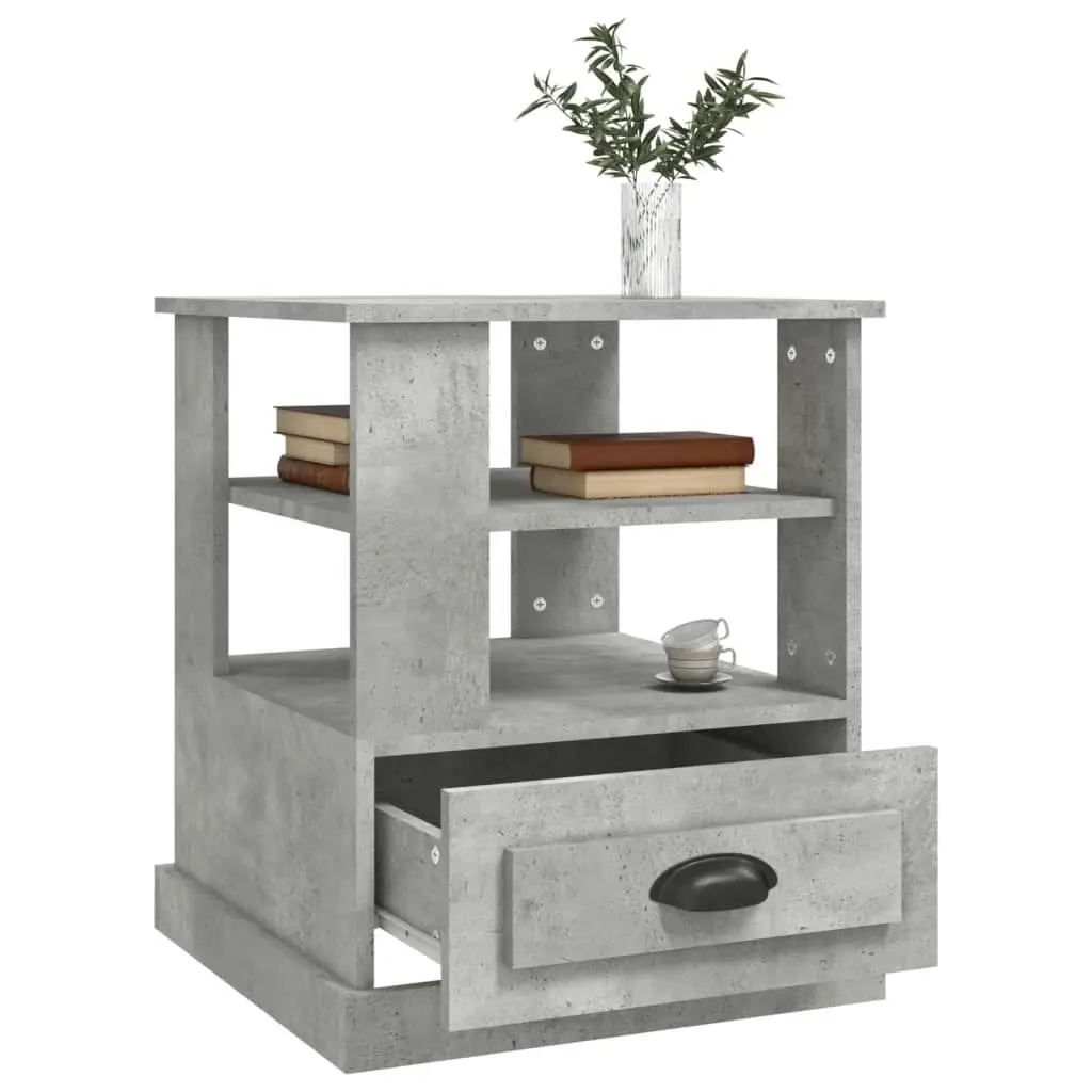 Side Table Concrete Grey 50x50x60 cm Engineered Wood 816412