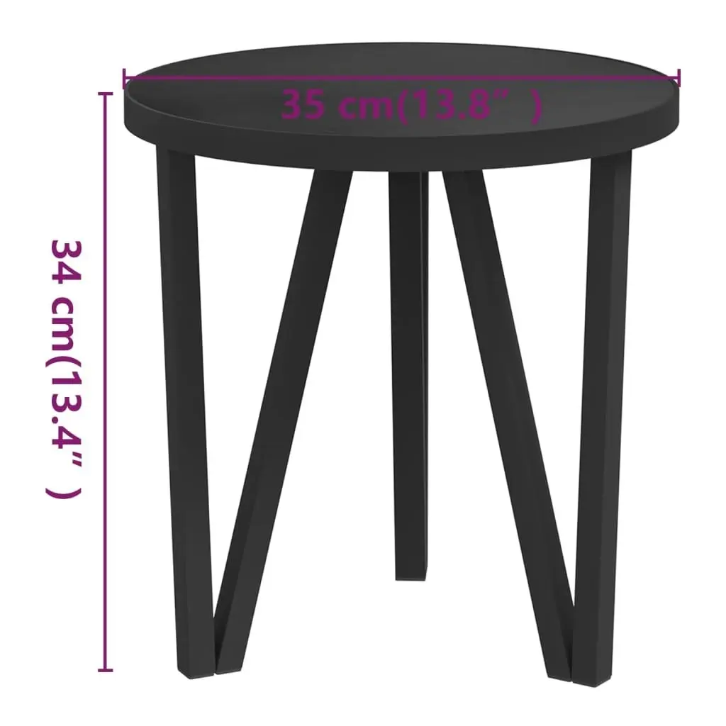 Tea Table Black Ã˜35 cm MDF 331667