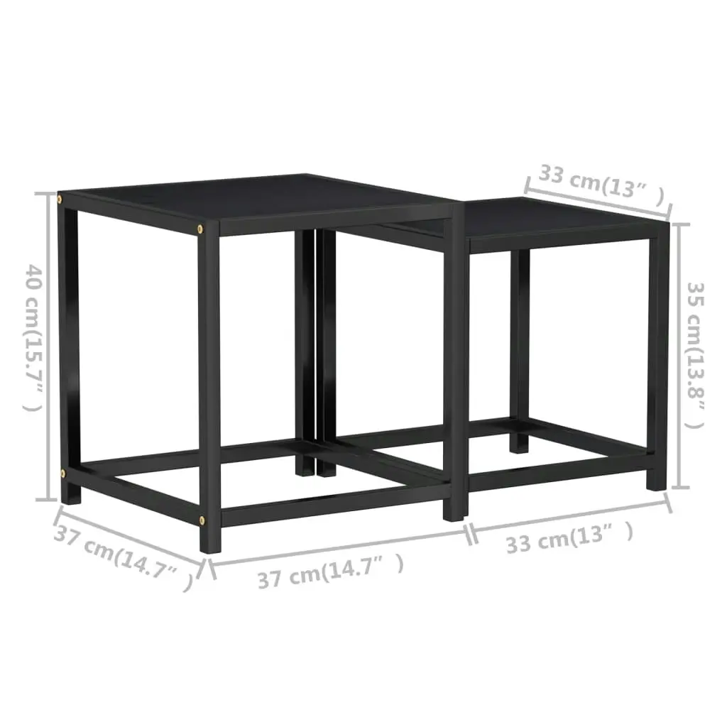 Tea Tables 2 pcs MDF Black 331658